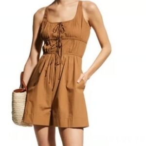 NEW! REBECCA TAYLOR Poplin One-Piece Short Romper 6.